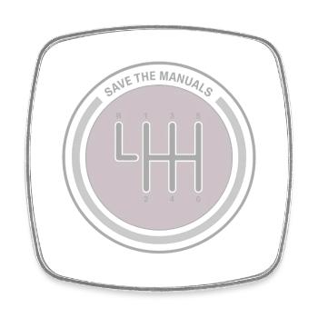 Manualschaltung Emblem Save the Manuals - Viereckiger Kühlschrankmagnet - Weiß - Vorne