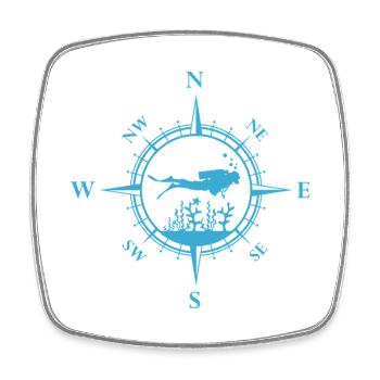 Taucher - Viereckiger Kühlschrankmagnet - Weiß - Vorne