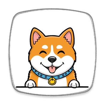 Akita Inu (portrait/comic) - Square fridge magnet - white - Front