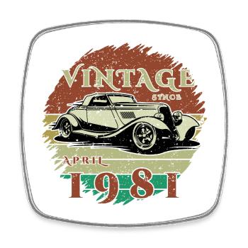45e anniversaire - Classique - Millésime depuis 04/1981 - Magnet carré - blanc - Devant