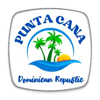 Plage de Punta Cana - Magnet carré - blanc - Devant