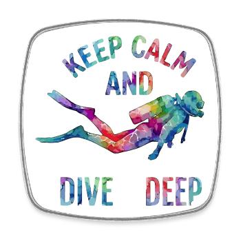 Colorful Dive Saying - Square fridge magnet - white - Front