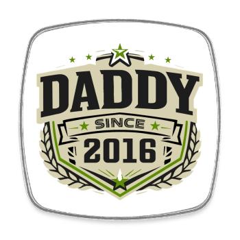 Papa depuis 2016 – Proud Dad Design - Magnet carré - blanc - Devant