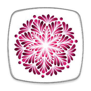 Luminous Pink Mandala - Square fridge magnet - white - Front