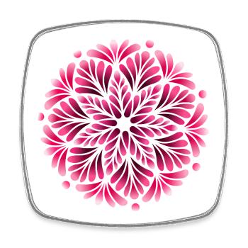 Mystic Berry Shadow Mandala - Square fridge magnet - white - Front
