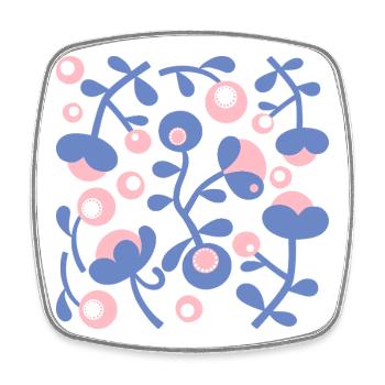 Abstrakte Pfingstrosen L Rose Blau Weiß - Viereckiger Kühlschrankmagnet - Weiß - Vorne