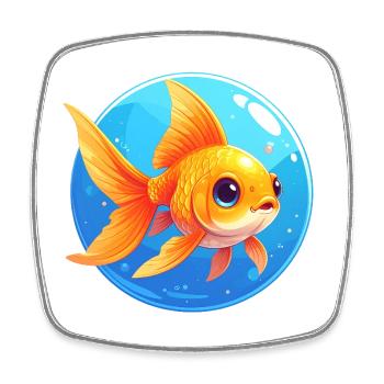 Goldfisch - Viereckiger Kühlschrankmagnet - Weiß - Vorne