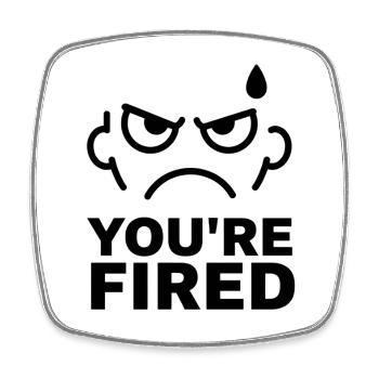 Expulsion Motif – Angry Face - Square fridge magnet - white - Front
