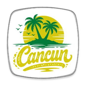Souvenir de Noël des palmiers rétro de Cancun - Magnet carré - blanc - Devant