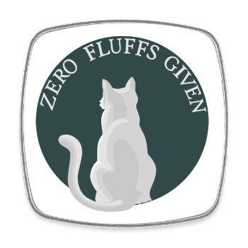 Aucun fluff donné – Chat par derrière avec de l’attitude - Magnet carré - blanc - Devant