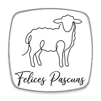 Felices Pascuas, Süßes Lamm Oster Shirt, Hoodie - Viereckiger Kühlschrankmagnet - Weiß - Vorne