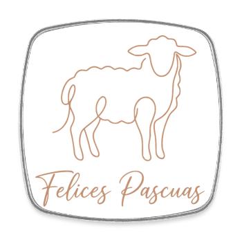 Felices Pascuas, Süßes Lamm Oster Shirt, Hoodie - Viereckiger Kühlschrankmagnet - Weiß - Vorne