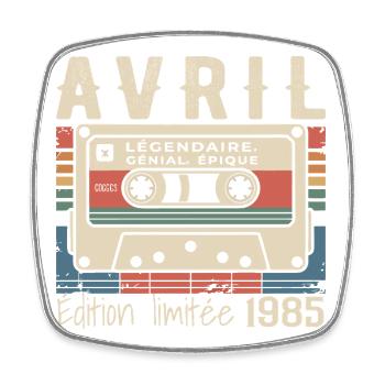 April 1985 April 1985 - Viereckiger Kühlschrankmagnet - Weiß - Vorne