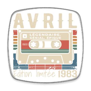 April 1983 April 1983 - Viereckiger Kühlschrankmagnet - Weiß - Vorne