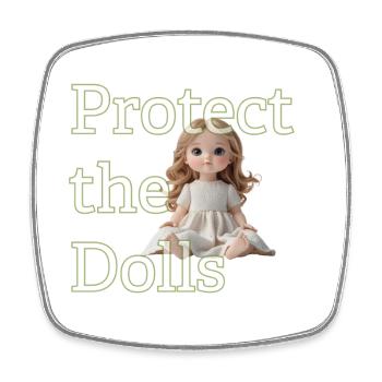 Cute Doll Looking Up – Minimal Design - Viereckiger Kühlschrankmagnet - Weiß - Vorne