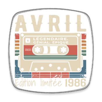 April 1986 April 1986 - Viereckiger Kühlschrankmagnet - Weiß - Vorne