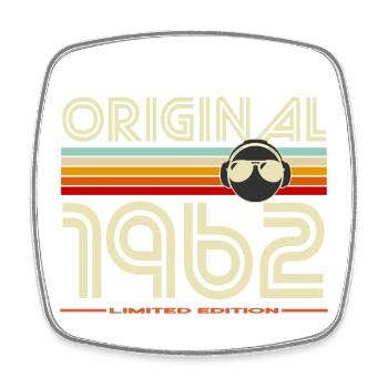 Original 1962 Retro Casque Vintage - Magnet carré - blanc - Devant