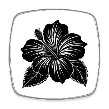 Hibiscus flower - Square fridge magnet - white - Front