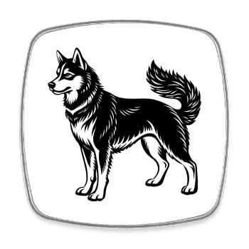 Husky - Square fridge magnet - white - Front