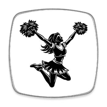 Cheerleader-Cheerleader-Cheer-Jumping - Viereckiger Kühlschrankmagnet - Weiß - Vorne