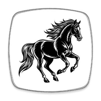 Galopping horse - Square fridge magnet - white - Front