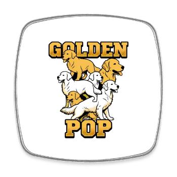Golden Retriever Pop Art Hunde Design - Viereckiger Kühlschrankmagnet - Weiß - Vorne