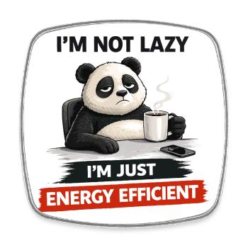 Energieeffizienter Panda Brew - Viereckiger Kühlschrankmagnet - Weiß - Vorne