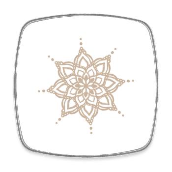 Design d’étoile mandala beige - Magnet carré - blanc - Devant