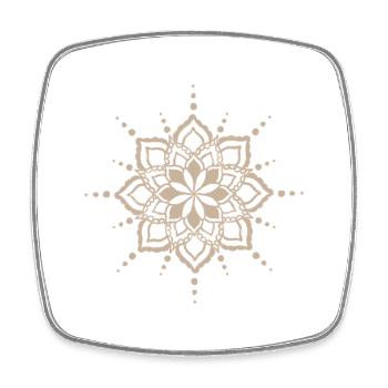 Beige Mandala Blütenblüte - Viereckiger Kühlschrankmagnet - Weiß - Vorne