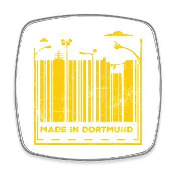Made in Dortmund - Viereckiger Kühlschrankmagnet - Weiß - Vorne