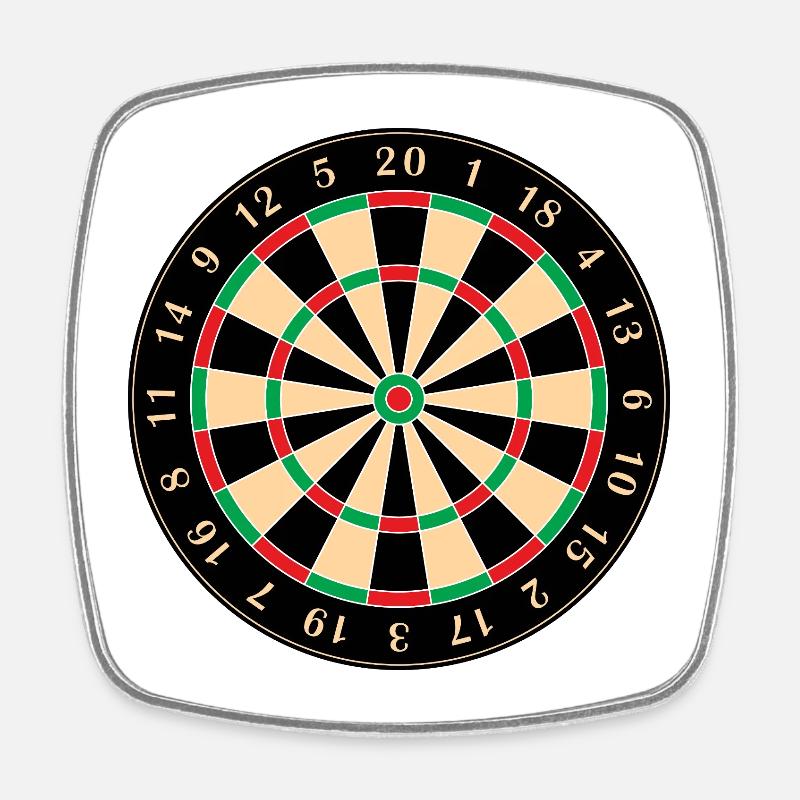 Dartscheibe - Viereckiger Kühlschrankmagnet - Weiß