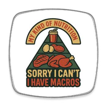 Macro Joke: Food Pyramid - Square fridge magnet - white - Front
