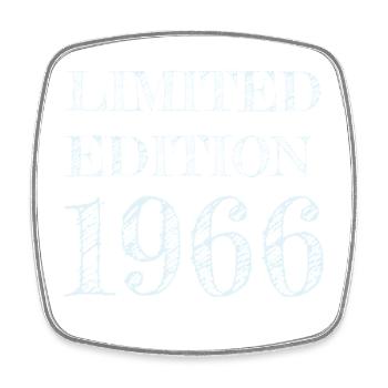 1966 60. Geburtsjahr - Viereckiger Kühlschrankmagnet - Weiß - Vorne