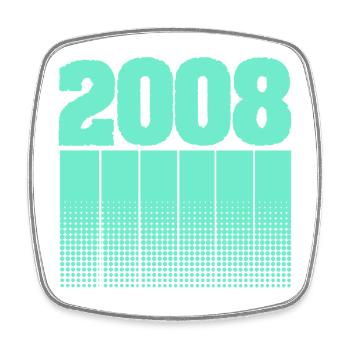 2008 - Square fridge magnet - white - Front