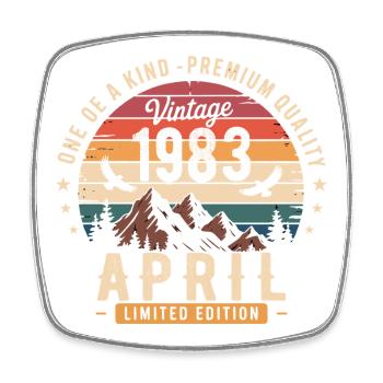 Vintage Anniversary April 1983 April 1983 - Square fridge magnet - white - Front