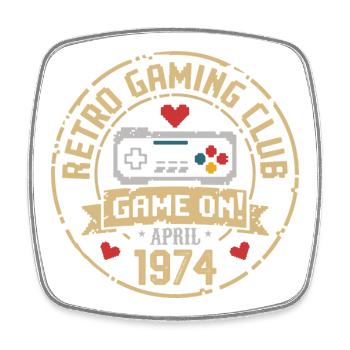 April 1974 Anniversary April 1974 Retro - Square fridge magnet - white - Front
