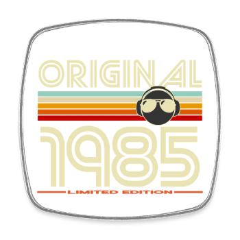 Originale Retro Limited Edition von 1985 - Viereckiger Kühlschrankmagnet - Weiß - Vorne