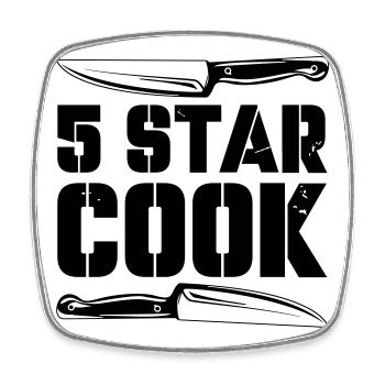 5_star_cook - Square fridge magnet - white - Front