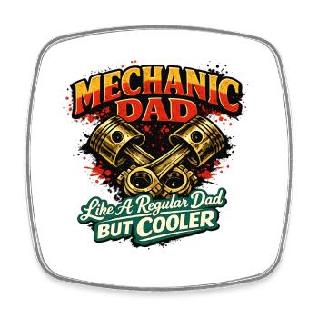 Mechanic Dad: Cool Mechanic Life - Square fridge magnet - white - Front