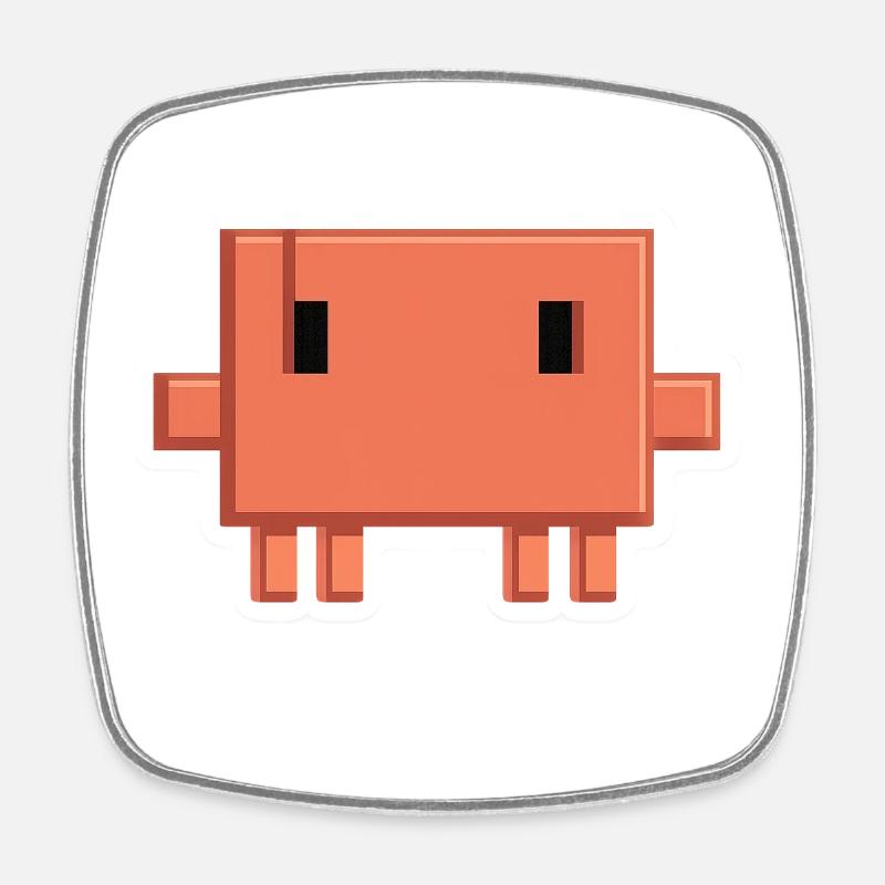 Claude Code Pixel AI Maskottchen-Entwickleraufkleber - Viereckiger Kühlschrankmagnet - Weiß