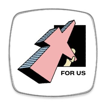 For Us - Square fridge magnet - white - Front