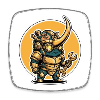 Scarabée Rhinocéros Steampunk Ingénieur Clé - Magnet carré - blanc - Devant