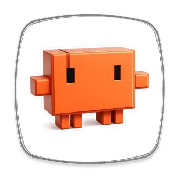 Claude Code Pixel 3D Maskottchen süßer Dev-Aufkleber - Viereckiger Kühlschrankmagnet - Weiß - Vorne