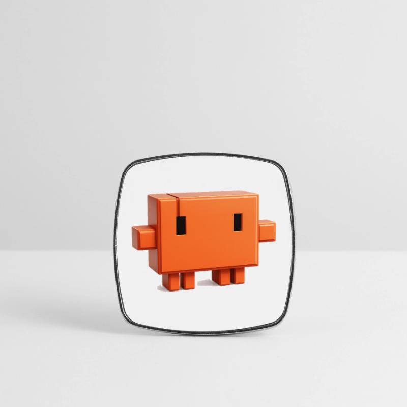 Claude Code Pixel 3D Maskottchen süßer Dev-Aufkleber Viereckiger Kühlschrankmagnet