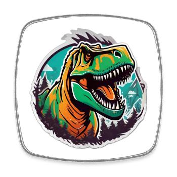Tyrannosaure coloré en jungle - Magnet carré - blanc - Devant