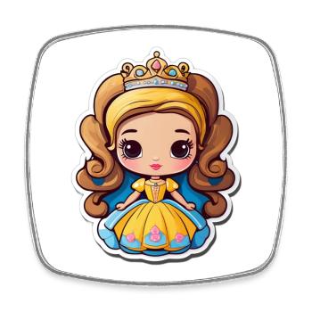 Princesse Dorée Cartoon Bijou - Magnet carré - blanc - Devant