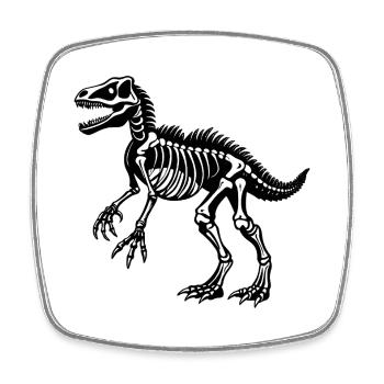 Squelette de dinosaure - Magnet carré - blanc - Devant