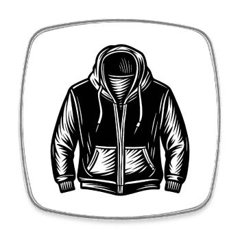 Hooded Sweatshirt - Square fridge magnet - white - Front