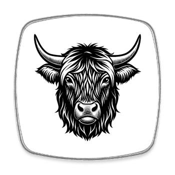 Highland Cow - Square fridge magnet - white - Front