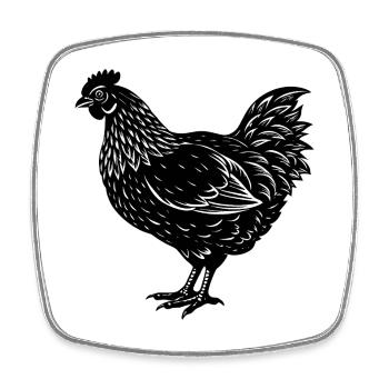 Chicken - Square fridge magnet - white - Front
